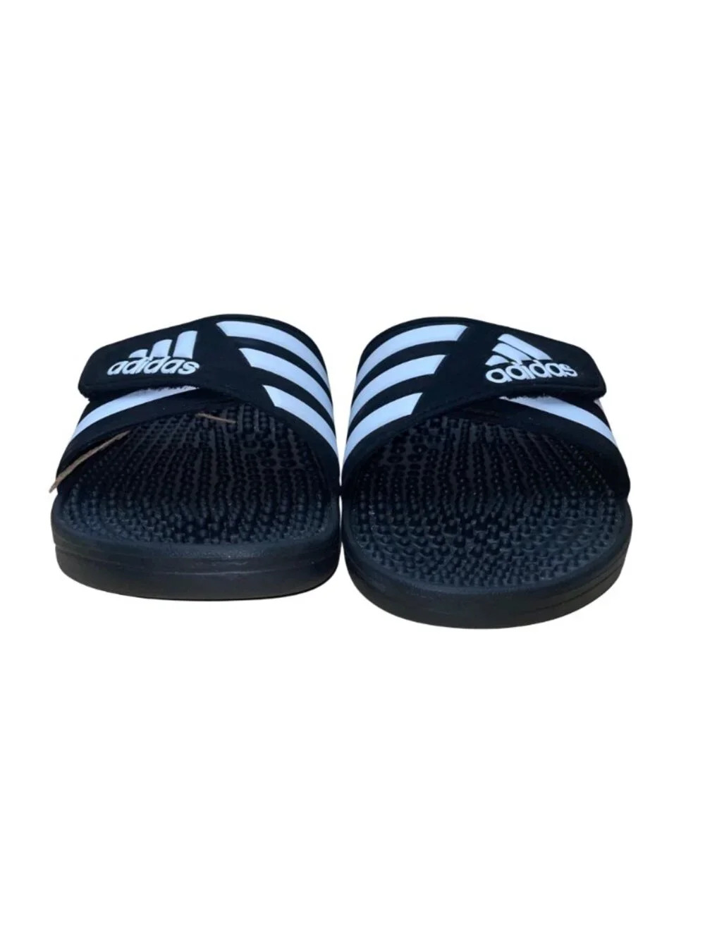 Adidas Men’s Black Synthetic Adjustable Adissage Slides Massage Sandals Size 7